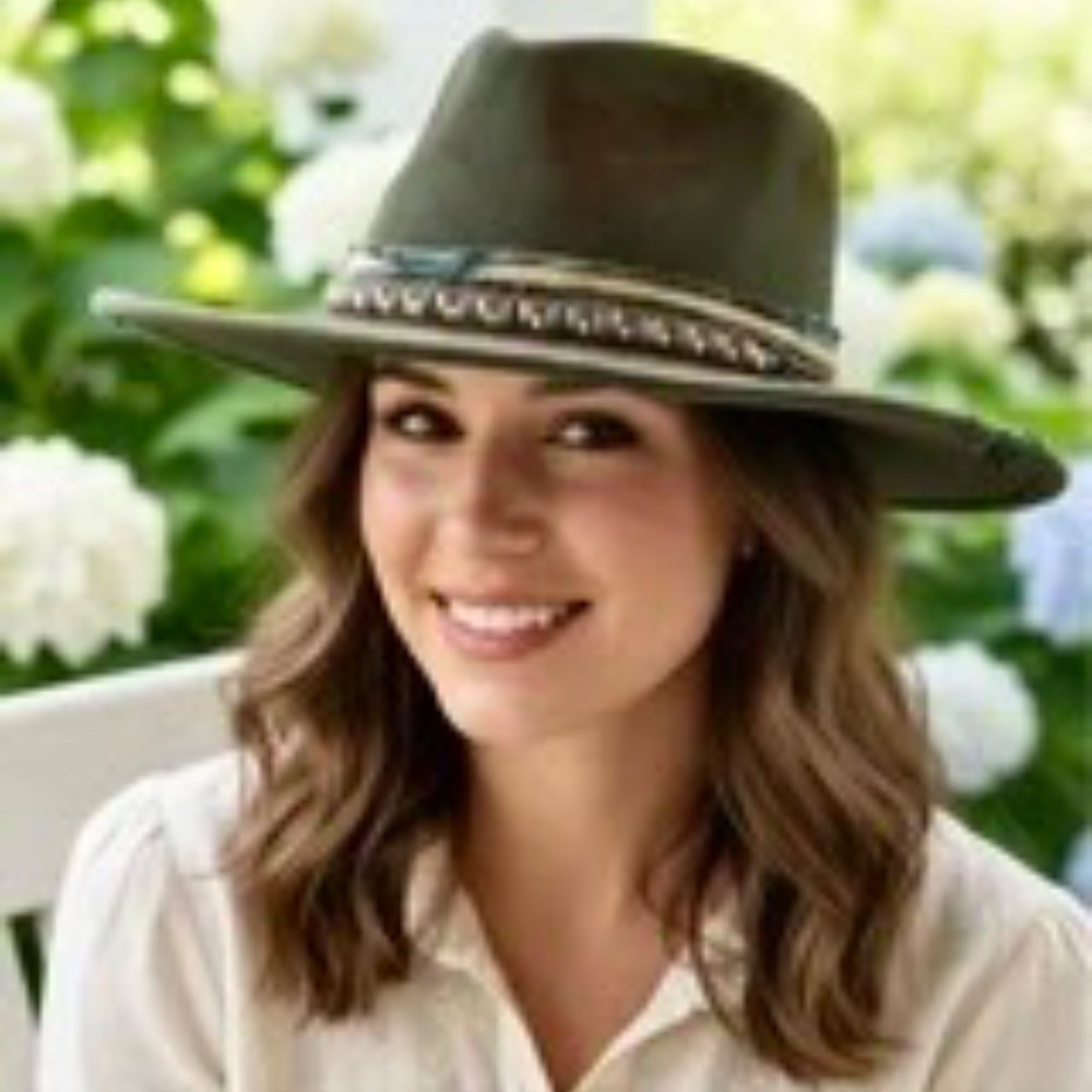 Western Cowboy Hat ADJUSTABLE SIZING Rustic Green⭐️NWT Festival "The GEORGIA" - Picture 7 of 14